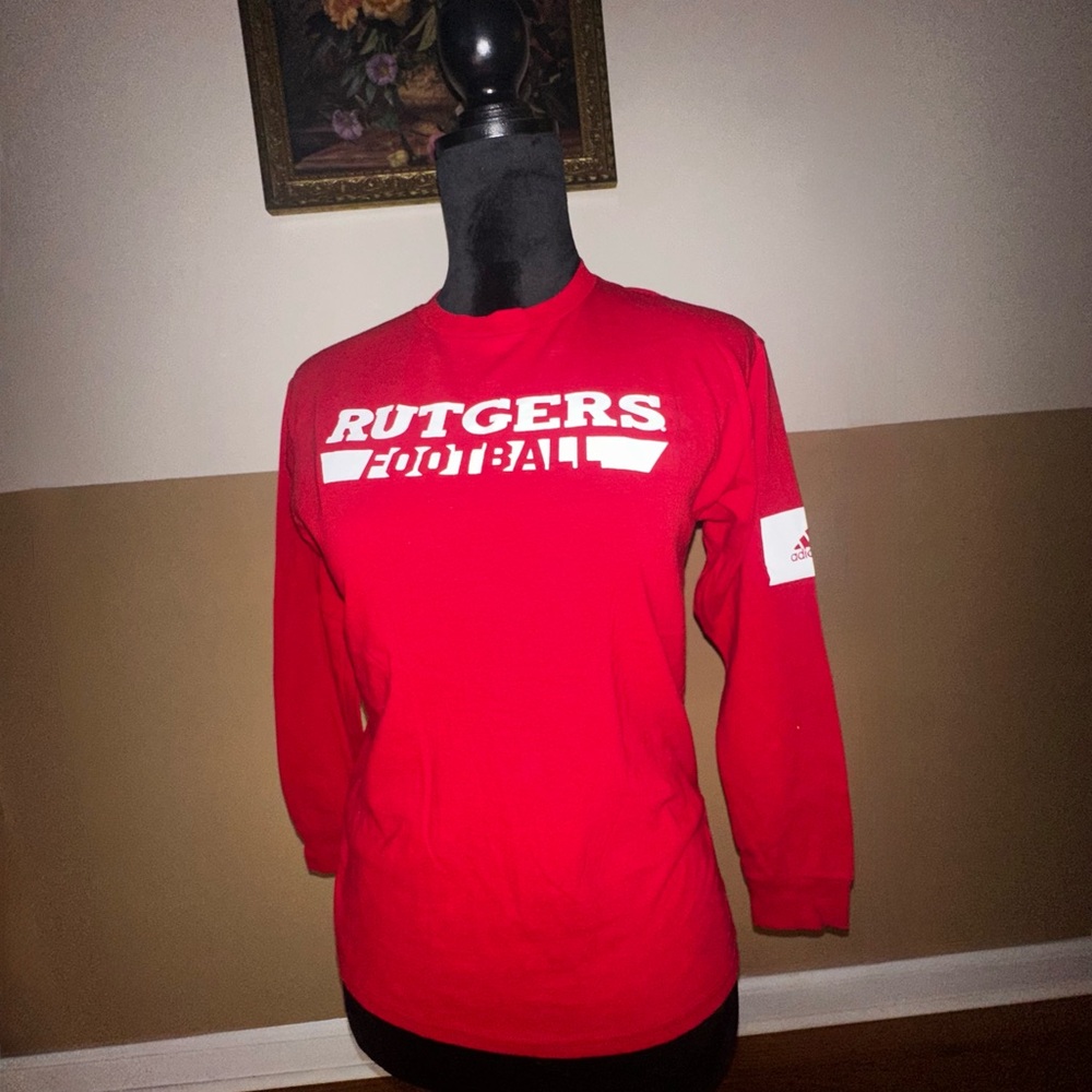 Adidas Red Rutgers Football Long Sleeve Shirt